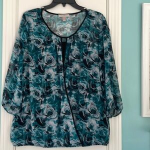 Rob & Ali blouse w/attached under tank